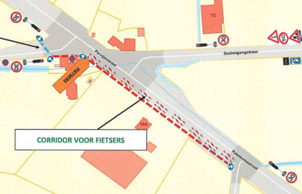 Tijdelijke verkeerslichten Kaaskerkestraat-Pervijzestraat